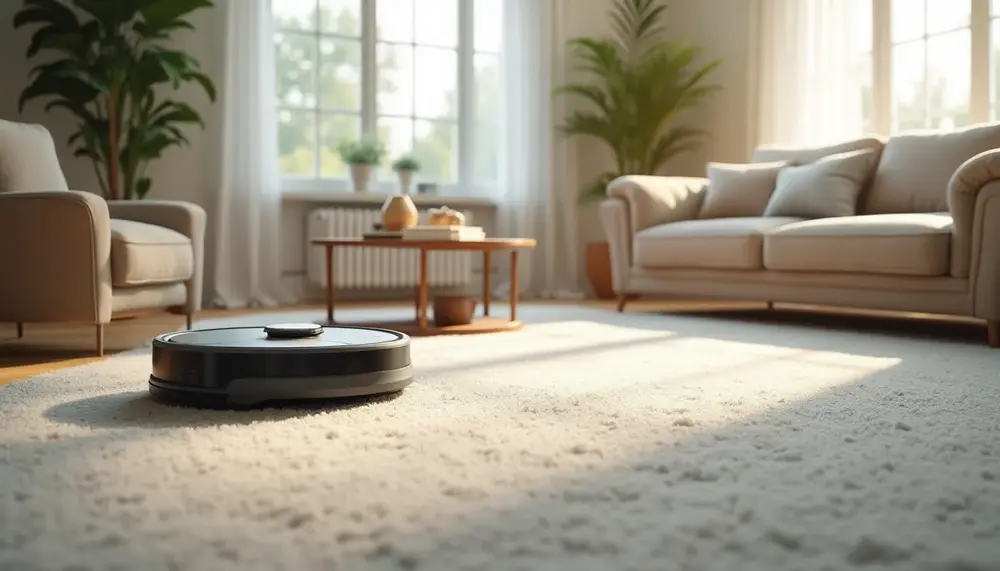 Hochflor Teppich reinigen leicht gemacht: Saugroboter im Einsatz